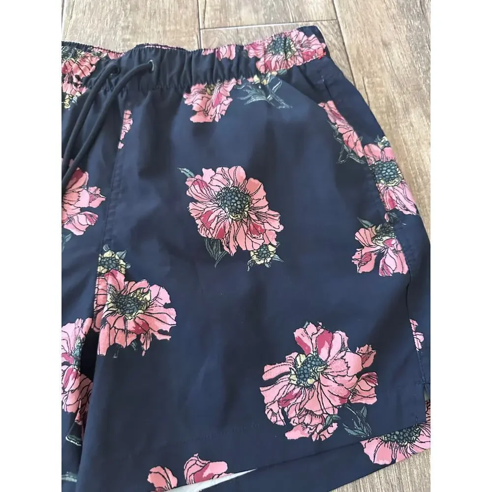 Abercrombie & Fitch Men's Floral Stretch Drawstring Lined Swim Trunks Size XL